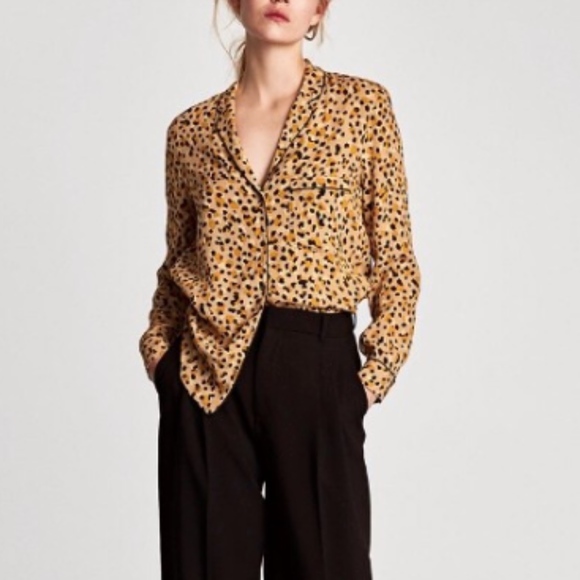 leopard blouse zara